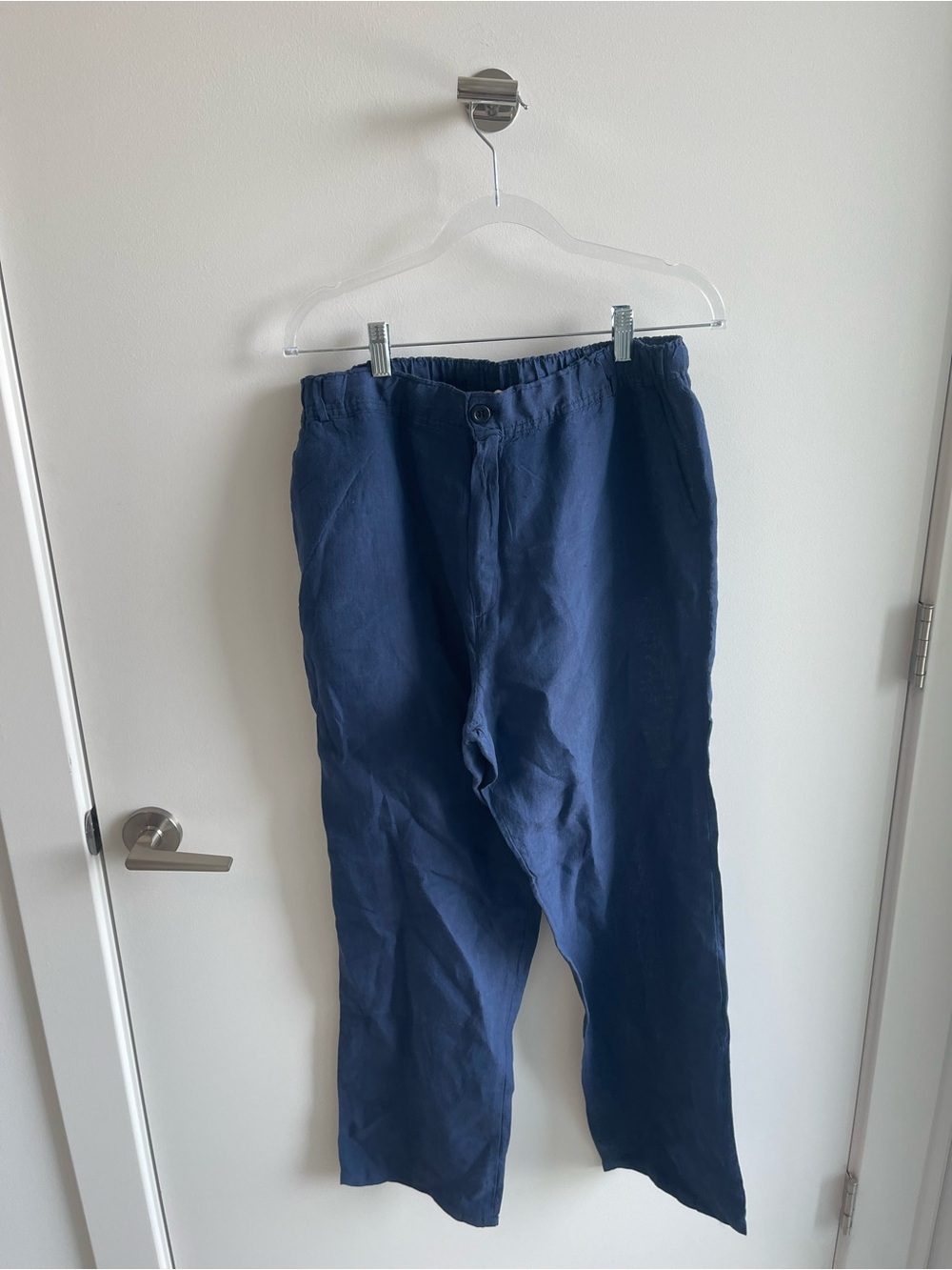 Puro Lino Men's Navy Linen Casual Pants
